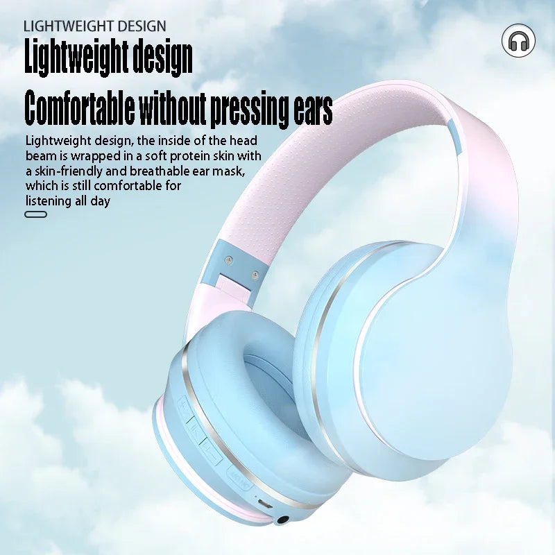 Lightweight Pastel Wireless Headset for Kids & Gaming