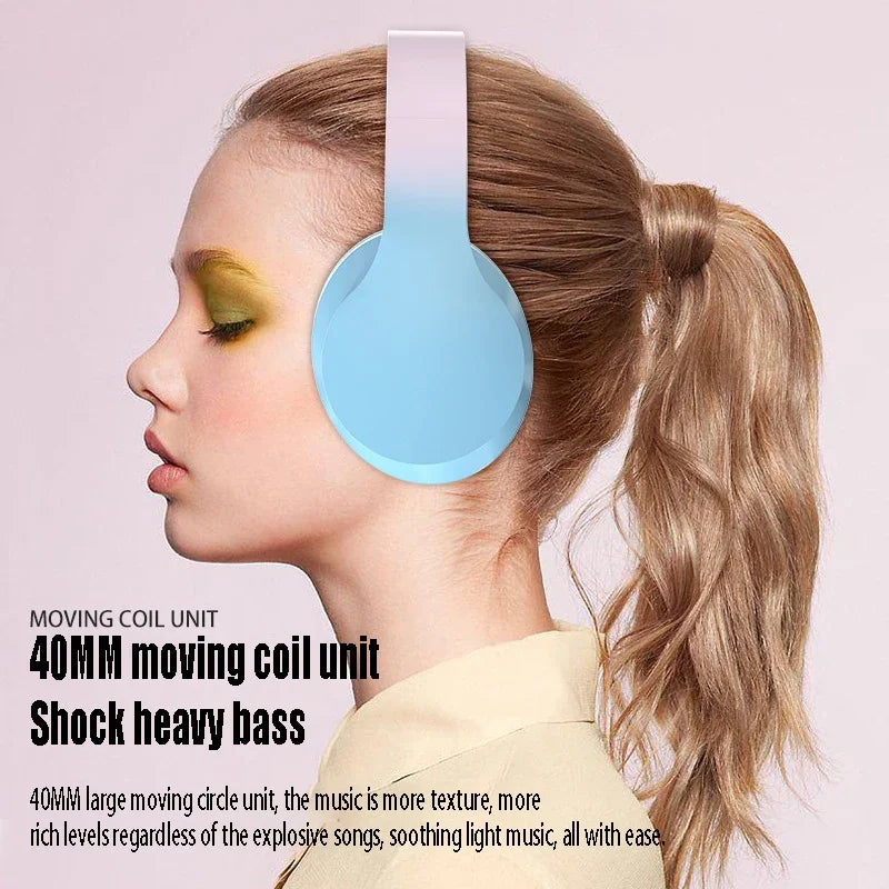 Lightweight Pastel Wireless Headset for Kids & Gaming