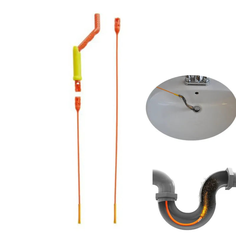 Hair Clog Drain Snake Kit: Clears Drains Without Chemicals