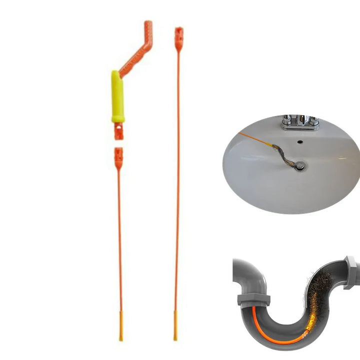Hair Clog Drain Snake Kit: Clears Drains Without Chemicals