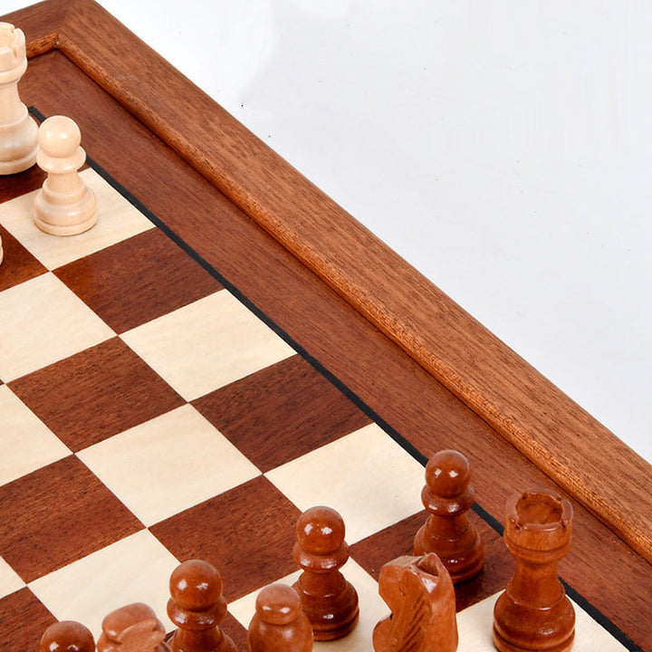 Magnetic Wooden Chess Set with Secure Drawer Storage