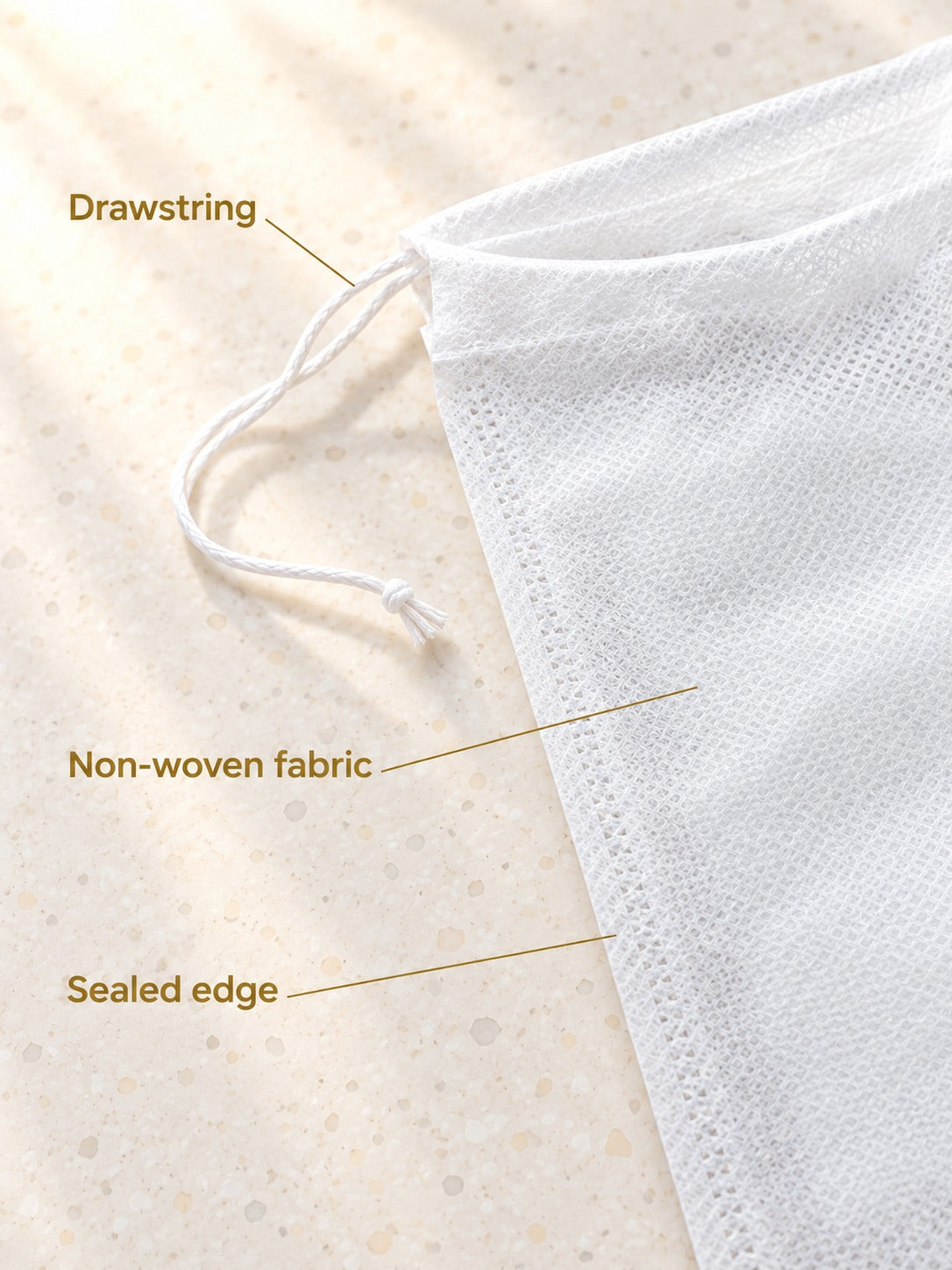 Drawstring Non-Woven Herbal Decoction Bags, Pack of 100