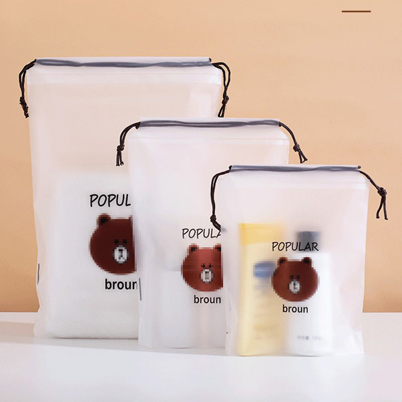 Clear Drawstring Packing Pouches for Travel Organizing