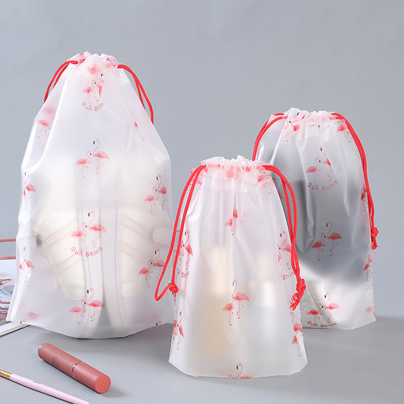 Clear Drawstring Packing Pouches for Travel Organizing