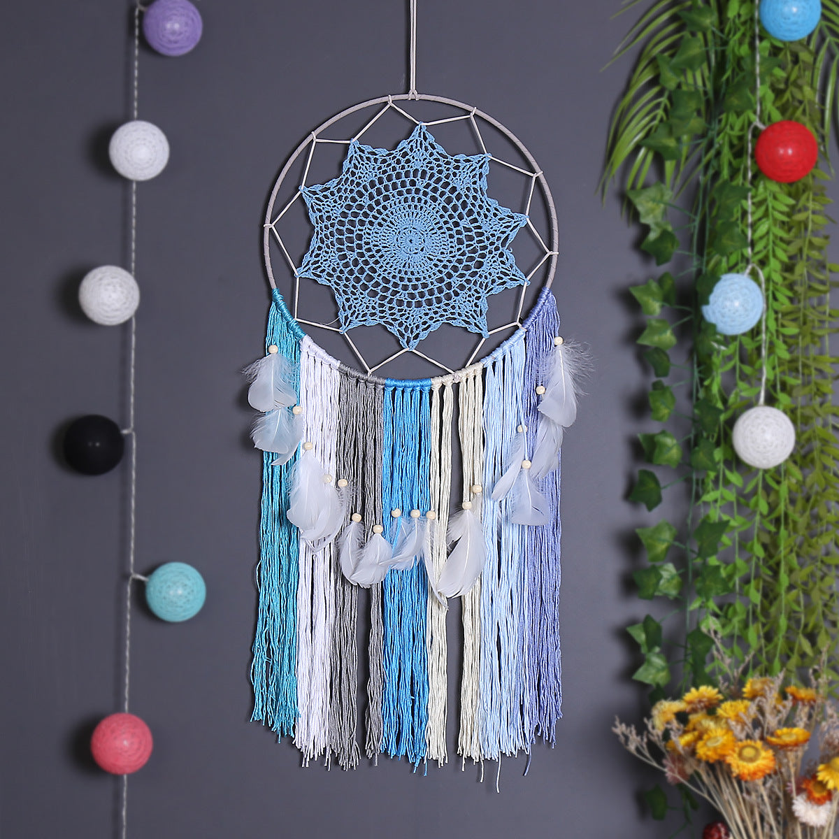 Dream Catcher Ornament for Calm Bohemian Bedroom Decor