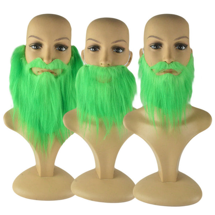 Green Fake Beard and Mustache for St. Patrick’s Day
