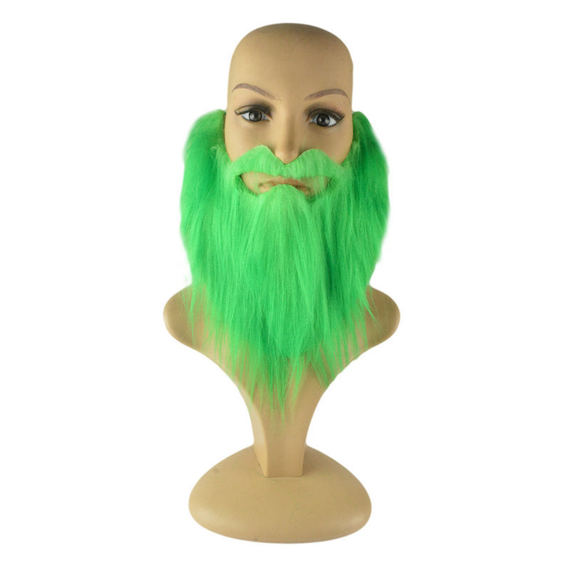 Green Fake Beard and Mustache for St. Patrick’s Day