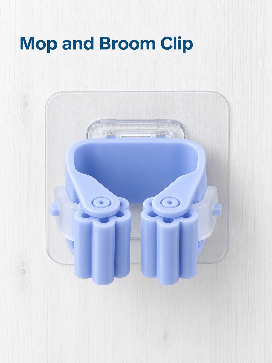 Drill-Free Mop and Broom Wall Clip for Bathroom Storage