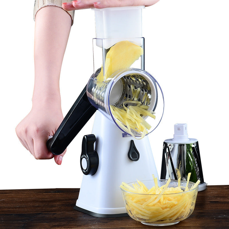 Hand Crank Vegetable Cutter with 3 Drums for Salads