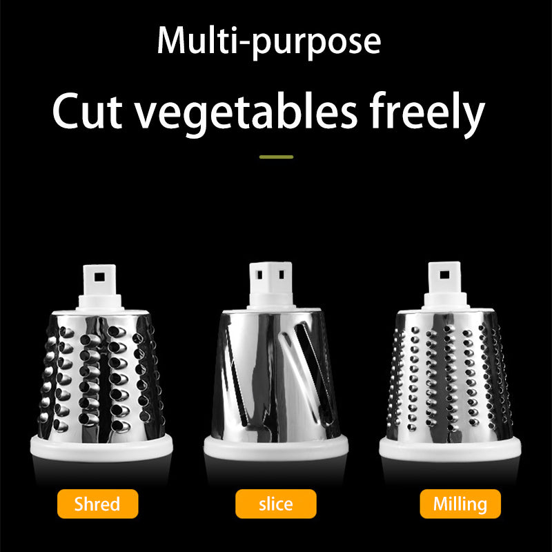 Hand Crank Vegetable Cutter with 3 Drums for Salads