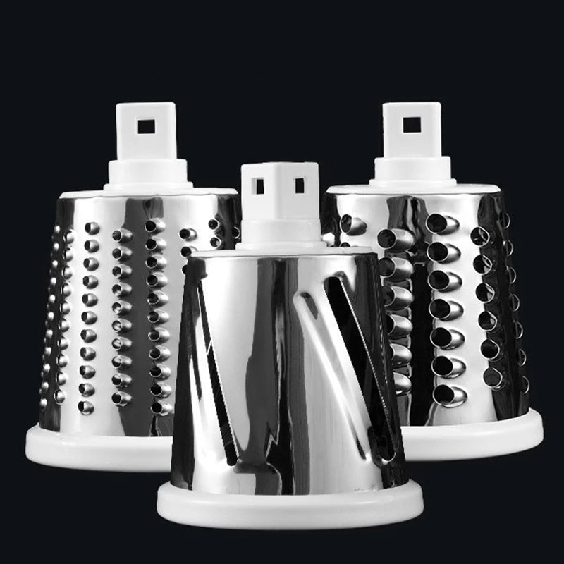 Hand Crank Vegetable Cutter with 3 Drums for Salads