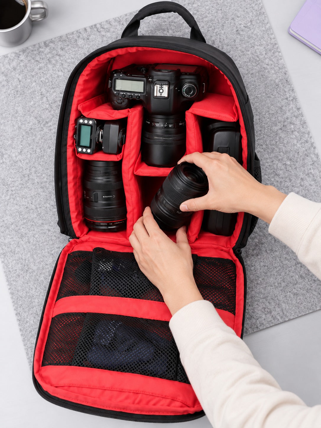 Waterproof DSLR Camera Backpack with Padded Dividers