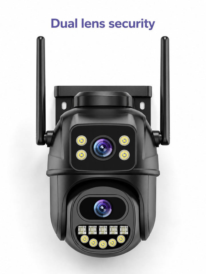 Dual Lens Outdoor WiFi Security Camera with 360° PTZ