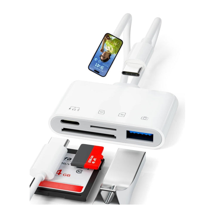 SD Card Reader for iPhone and iPad, 4-in-1 Adapter