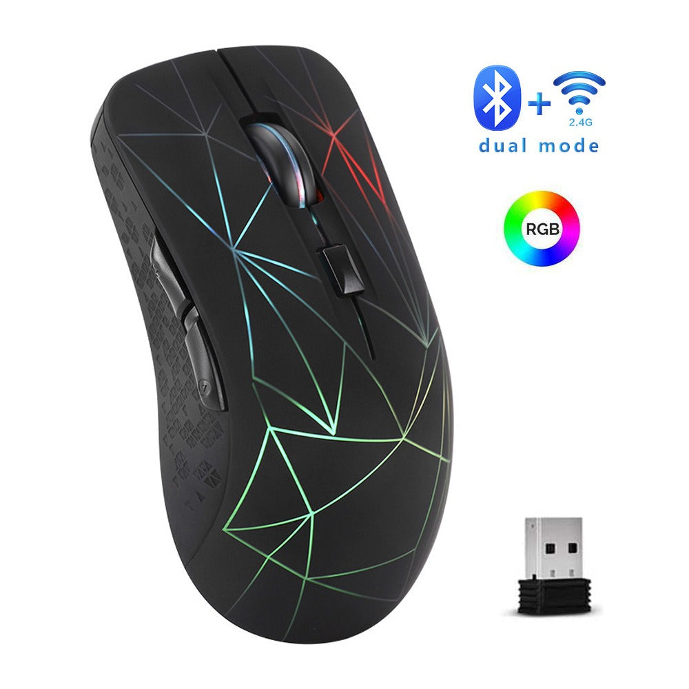 Silent Rechargeable Wireless Mouse with Bluetooth & RGB