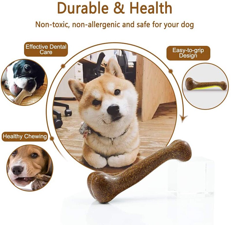 Durable Bamboo-Fiber Dog Chew Toy for Healthy Dental Care