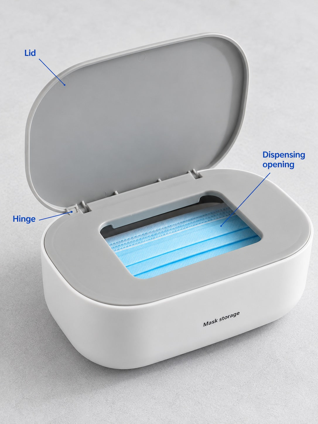 Dustproof Mask Storage Box With Lid for Desk or Wall