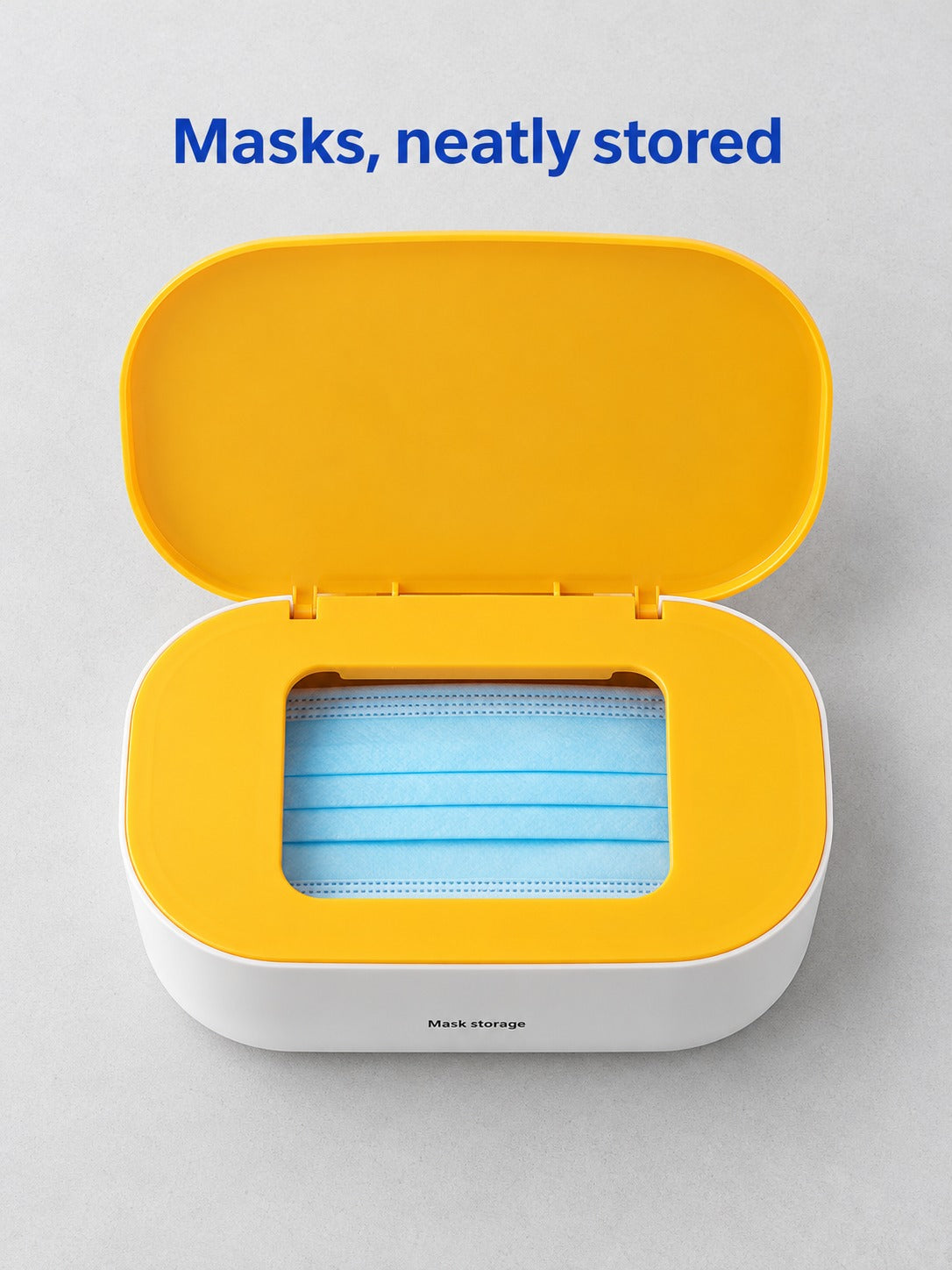 Dustproof Mask Storage Box With Lid for Desk or Wall