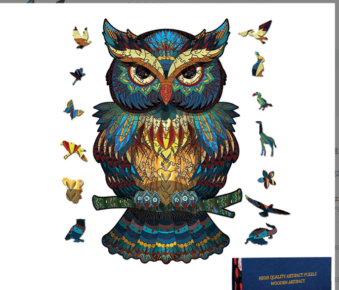 Colorful Wooden Animal Puzzle for Decorative Artwork