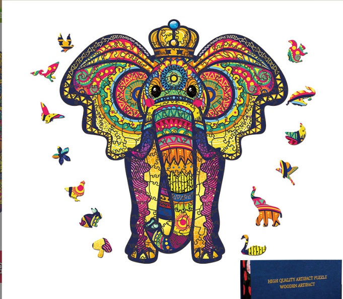 Colorful Wooden Animal Puzzle for Decorative Artwork