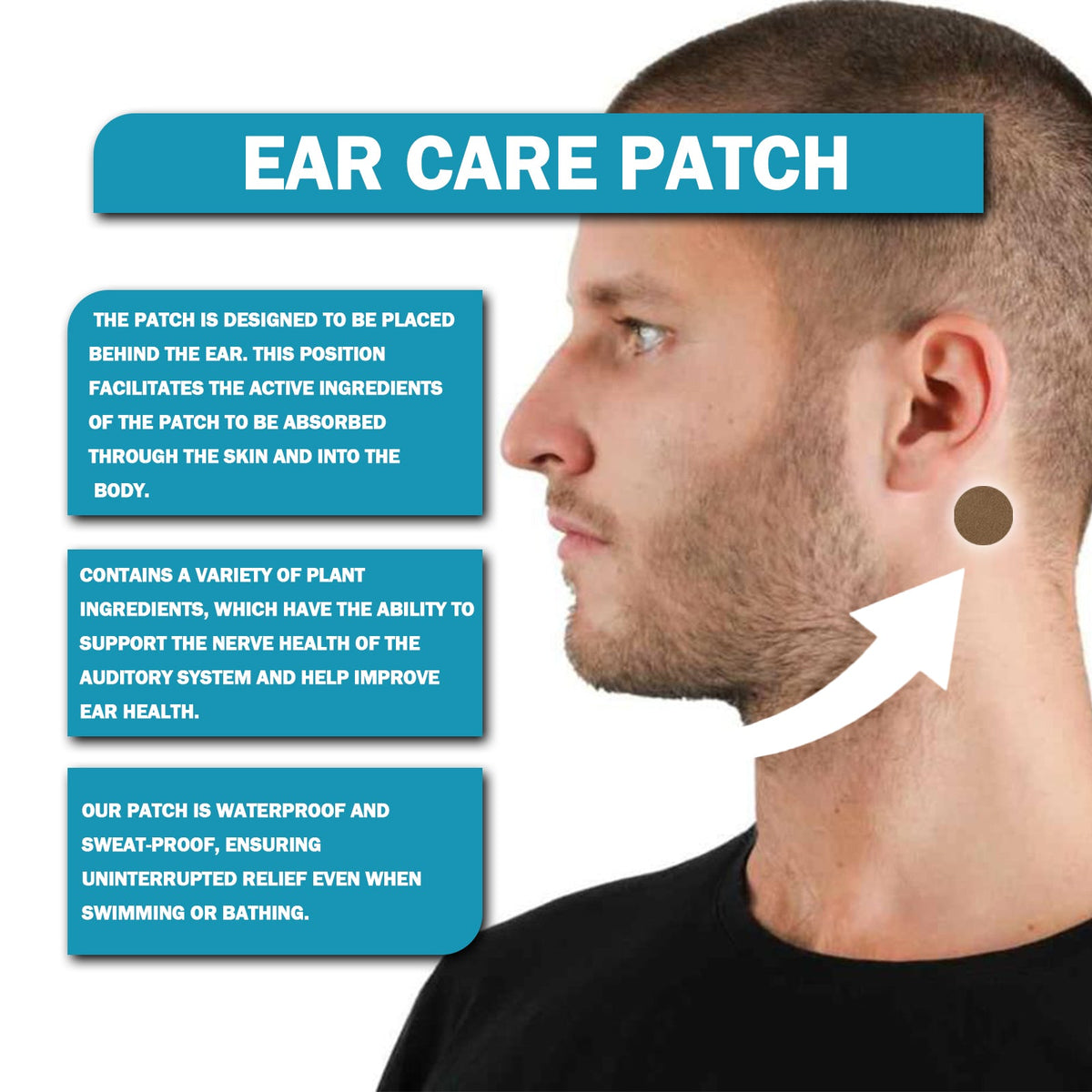 Ear Noise Relief Patches, 10-Pack, 8-Hour Acupoint Wear