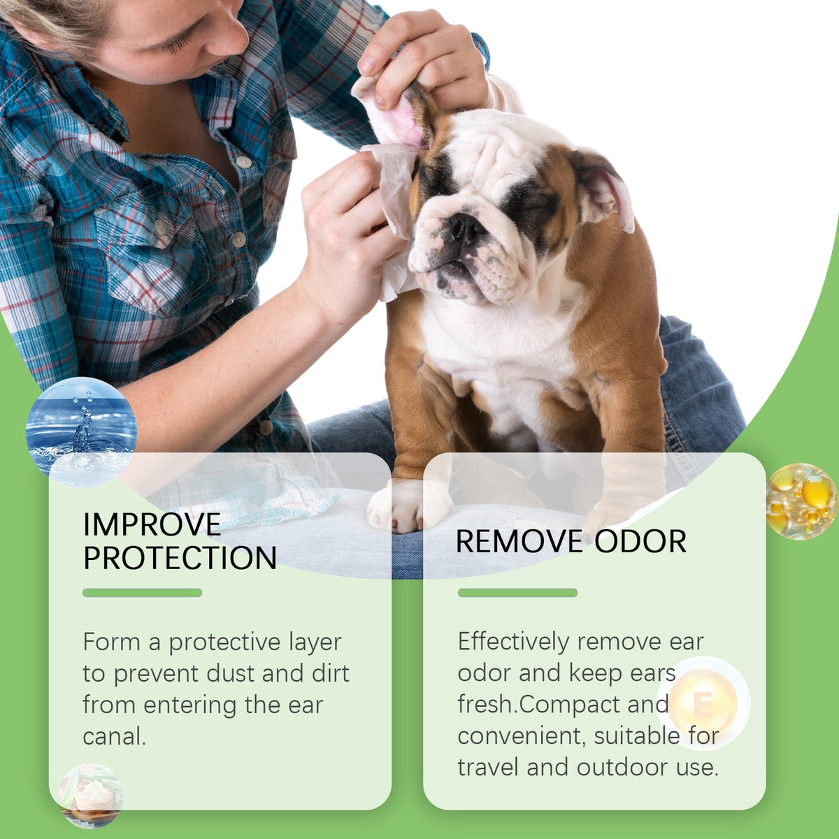 Pet Ear Cleaning Pads for Cats & Dogs | 60 Count