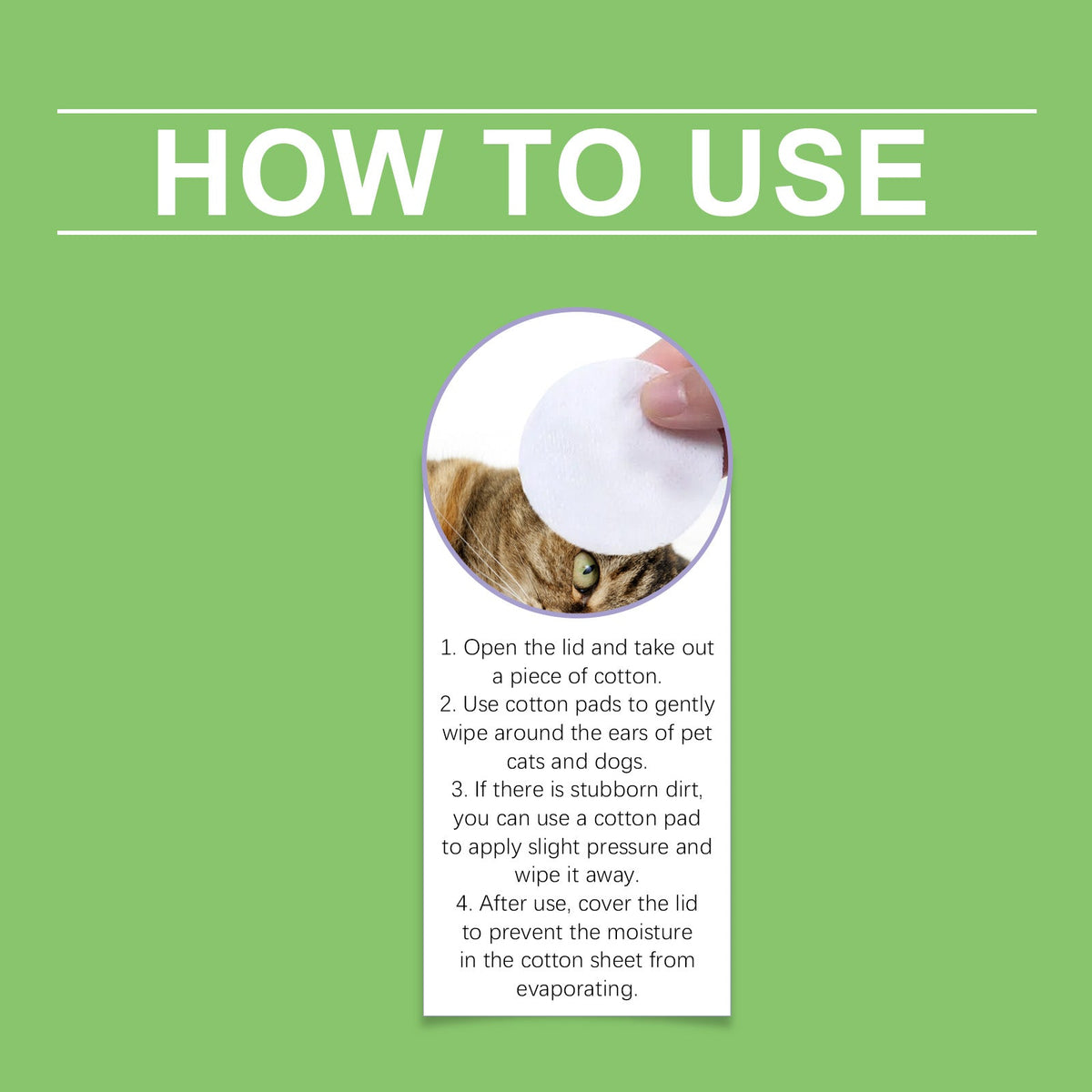 Pet Ear Cleaning Pads for Cats & Dogs | 60 Count