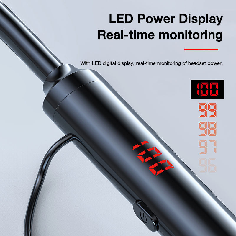 Wireless Neckband Headphones 60H Battery with LED Display