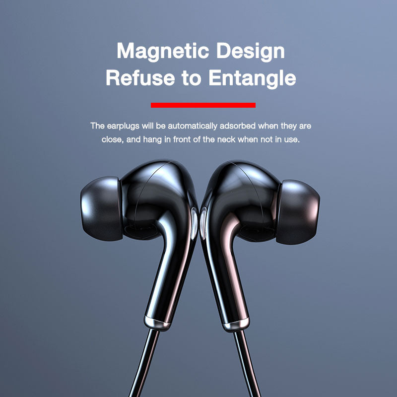 Wireless Neckband Headphones 60H Battery with LED Display