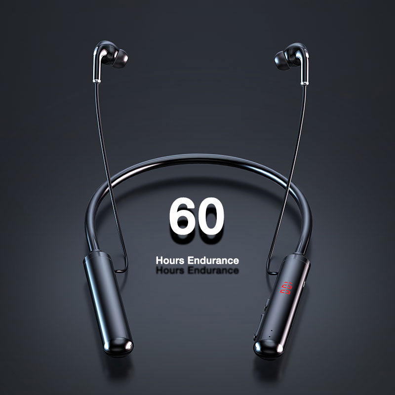 Wireless Neckband Headphones 60H Battery with LED Display