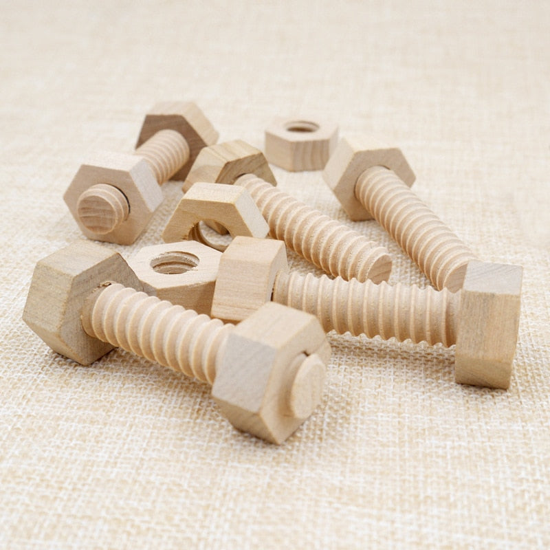 Wooden Screw Nut Toy for Fine Motor Skills Practice