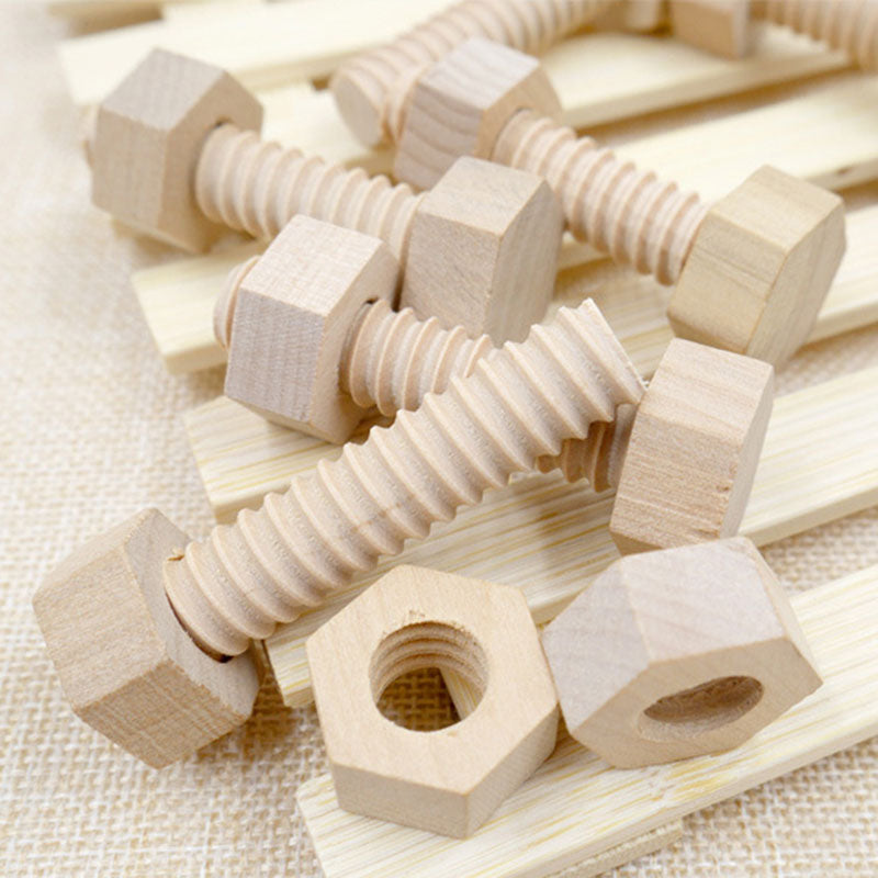 Wooden Screw Nut Toy for Fine Motor Skills Practice