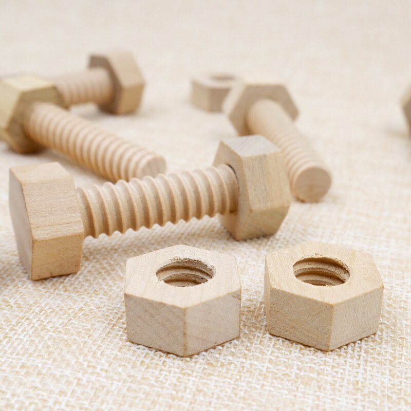 Wooden Screw Nut Toy for Fine Motor Skills Practice