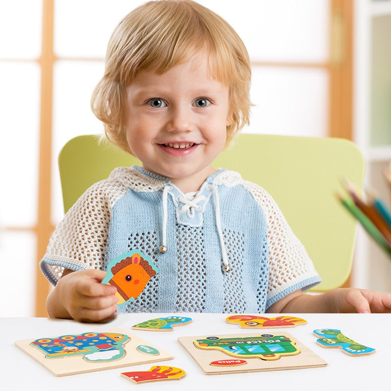 Wooden Matching Puzzles for Hands-On Early Learning