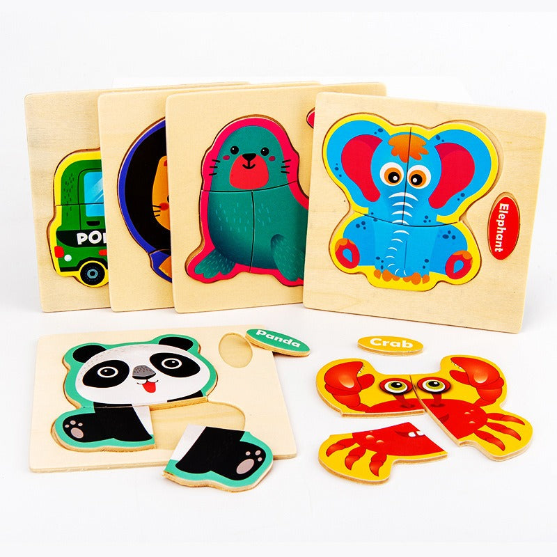 Wooden Matching Puzzles for Hands-On Early Learning