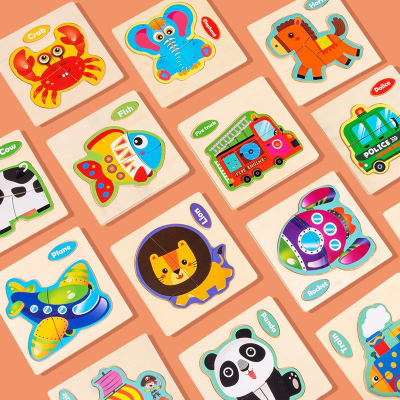 Wooden Matching Puzzles for Hands-On Early Learning