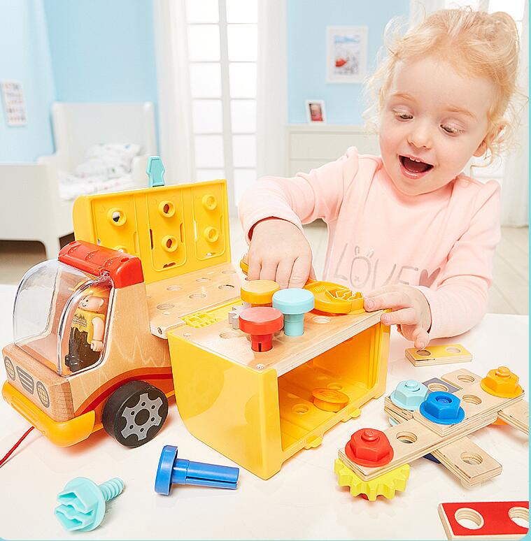 Wooden Construction Toy Truck for Hands-On Learning