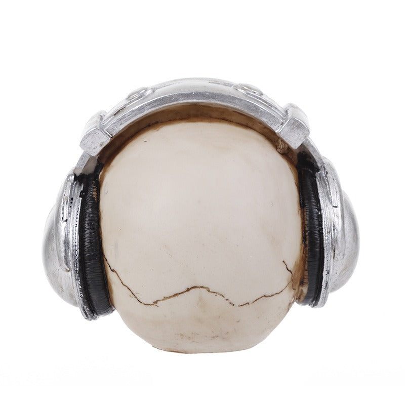 Skull Headphone Ornament for Gothic Music-Themed Decor