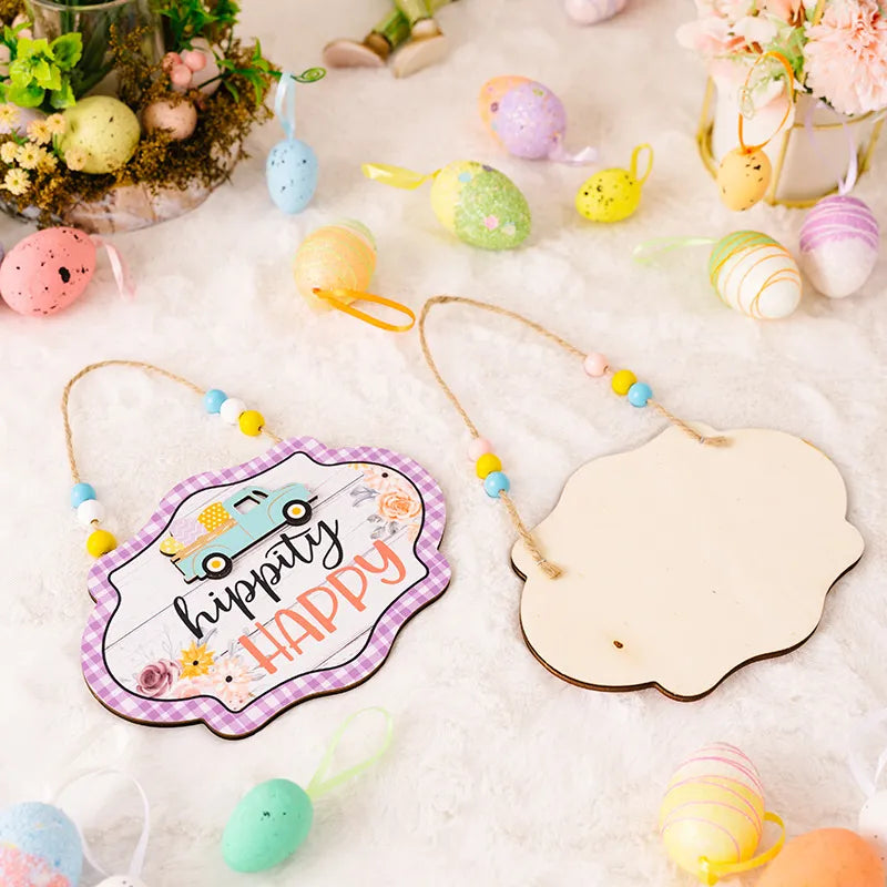 Easter Wooden Hanging Signs for Cheerful Spring Decor