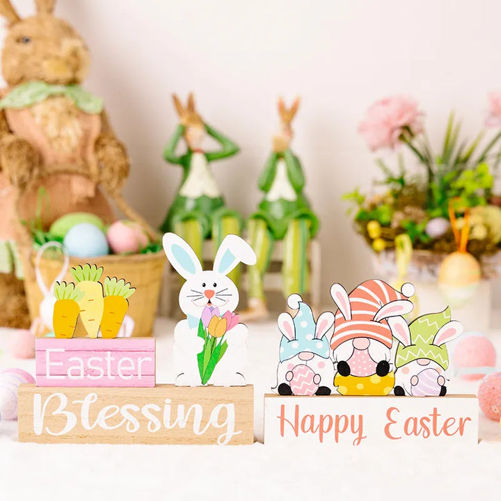 Easter Wooden Tabletop Decorations for Spring Charm