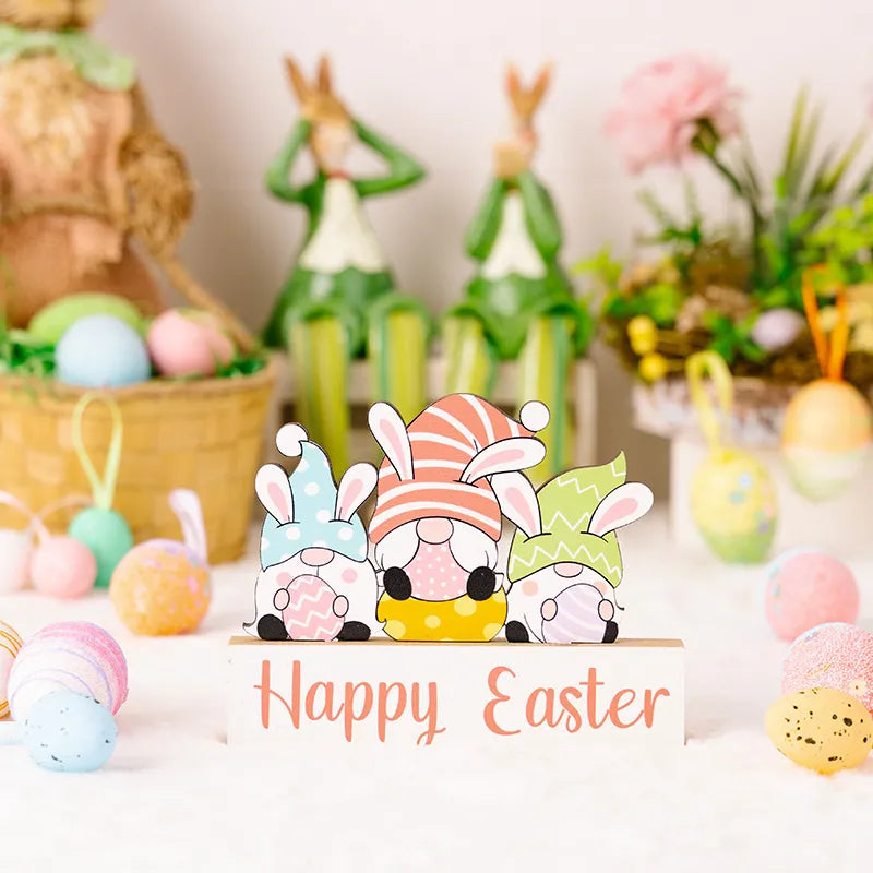 Easter Wooden Tabletop Decorations for Spring Charm