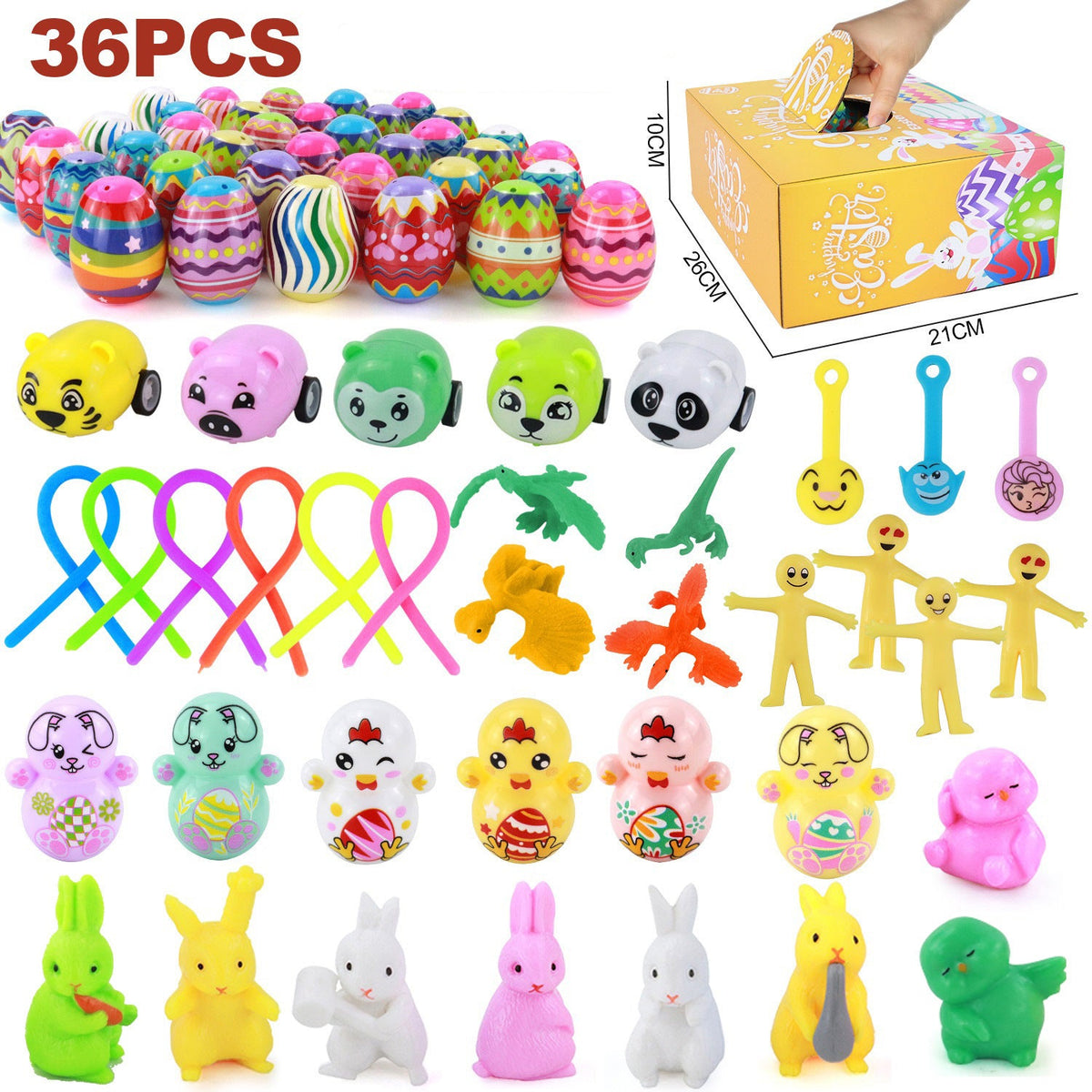 Easter Egg Set: 36-Piece Surprise Toy Gift Assortment
