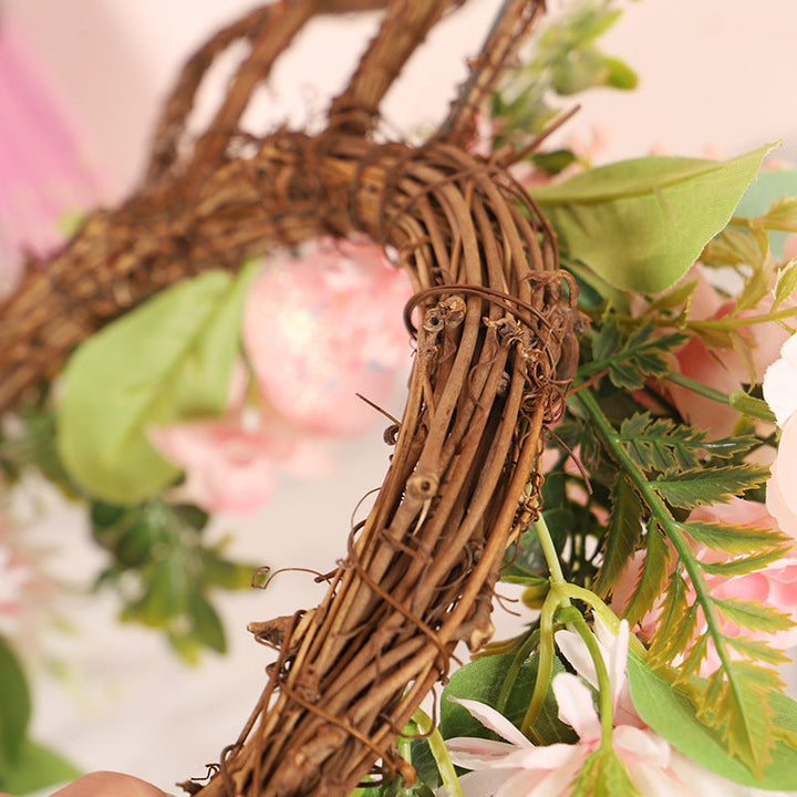 Easter Rabbit Wreath With Warm Lights For Spring Decor