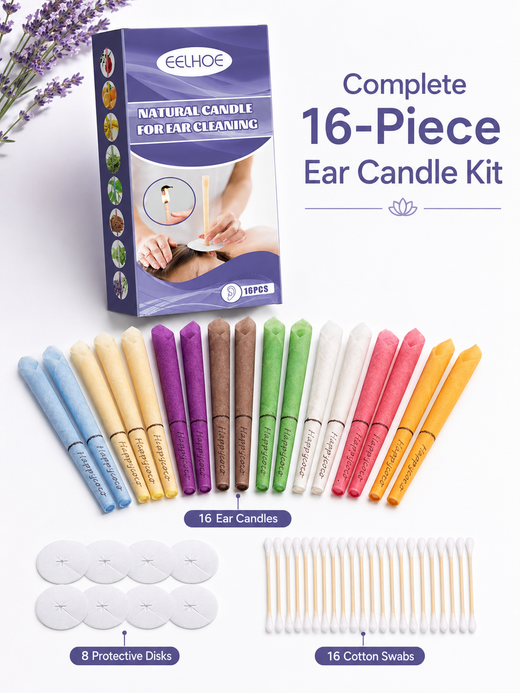 EELHOE Aromatherapy Ear Candles — 16-Piece Natural Kit