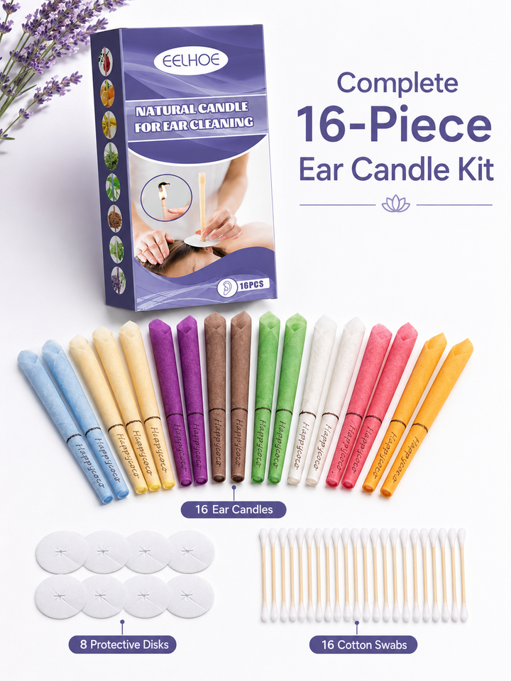 EELHOE Aromatherapy Ear Candles — 16-Piece Natural Kit