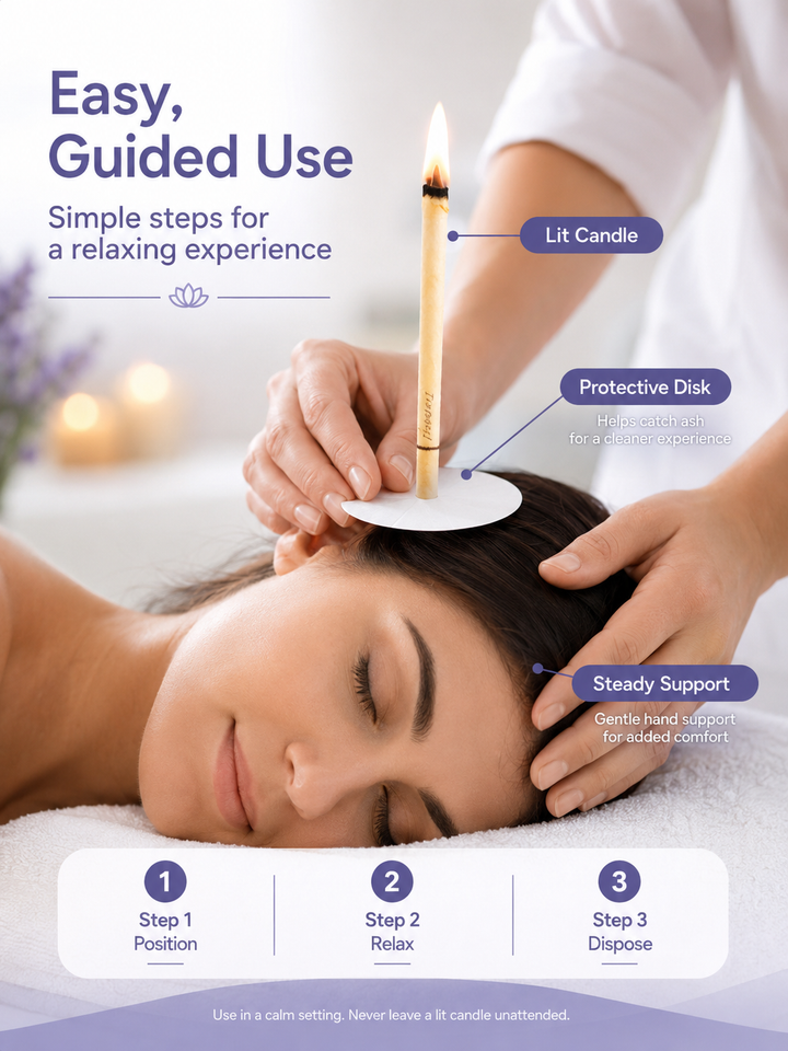 EELHOE Aromatherapy Ear Candles — 16-Piece Natural Kit
