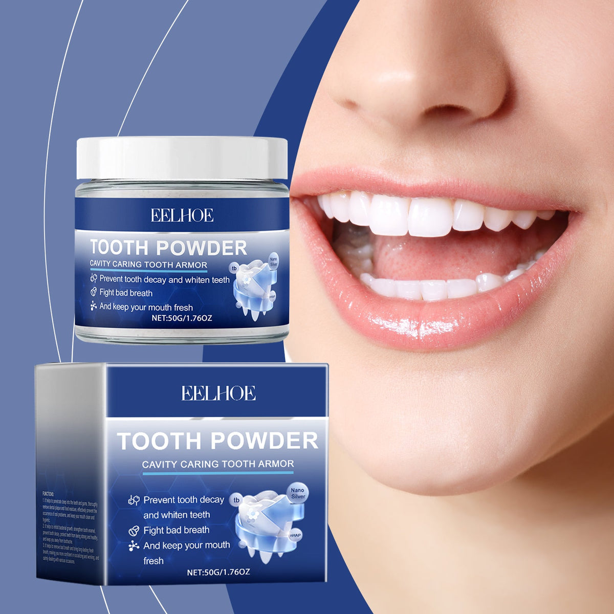 Dental Powder for Fresh Breath & Gentle Daily Tooth Cleaning
