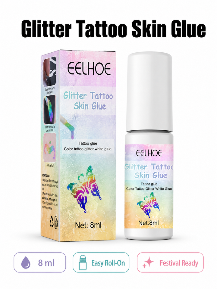 EELHOE Glitter Tattoo Skin Glue — Roll-On Body Art
