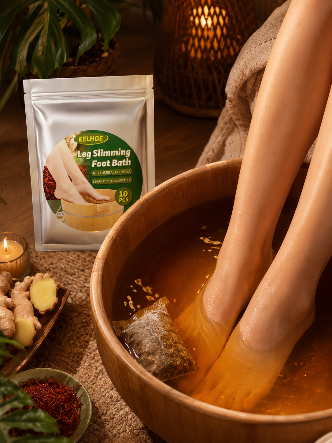 EELHOE Herbal Leg Slimming Foot Bath Soak — 10 Sachets