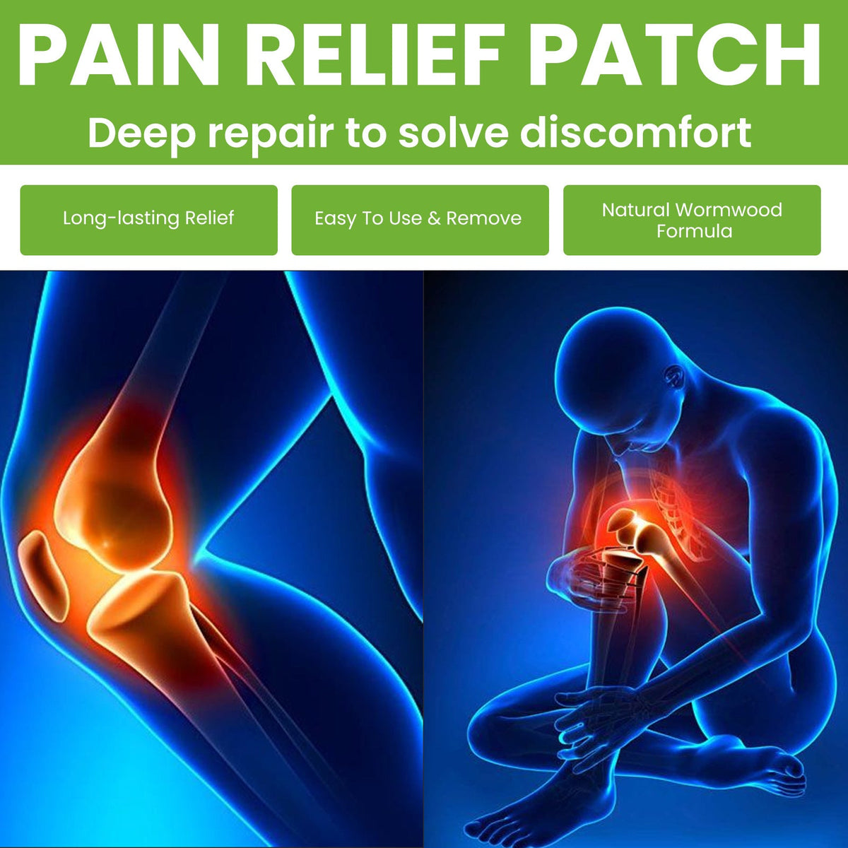 Mugwort Pain Relief Patches for Joints, Knees and Back